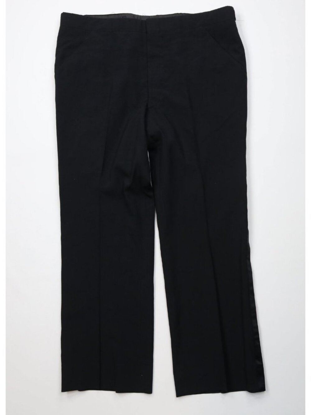 Vtg 70s Streetwear Mens 40x31 Wool Satin Trim Tuxedo Prom Bell Bottoms Pants USA